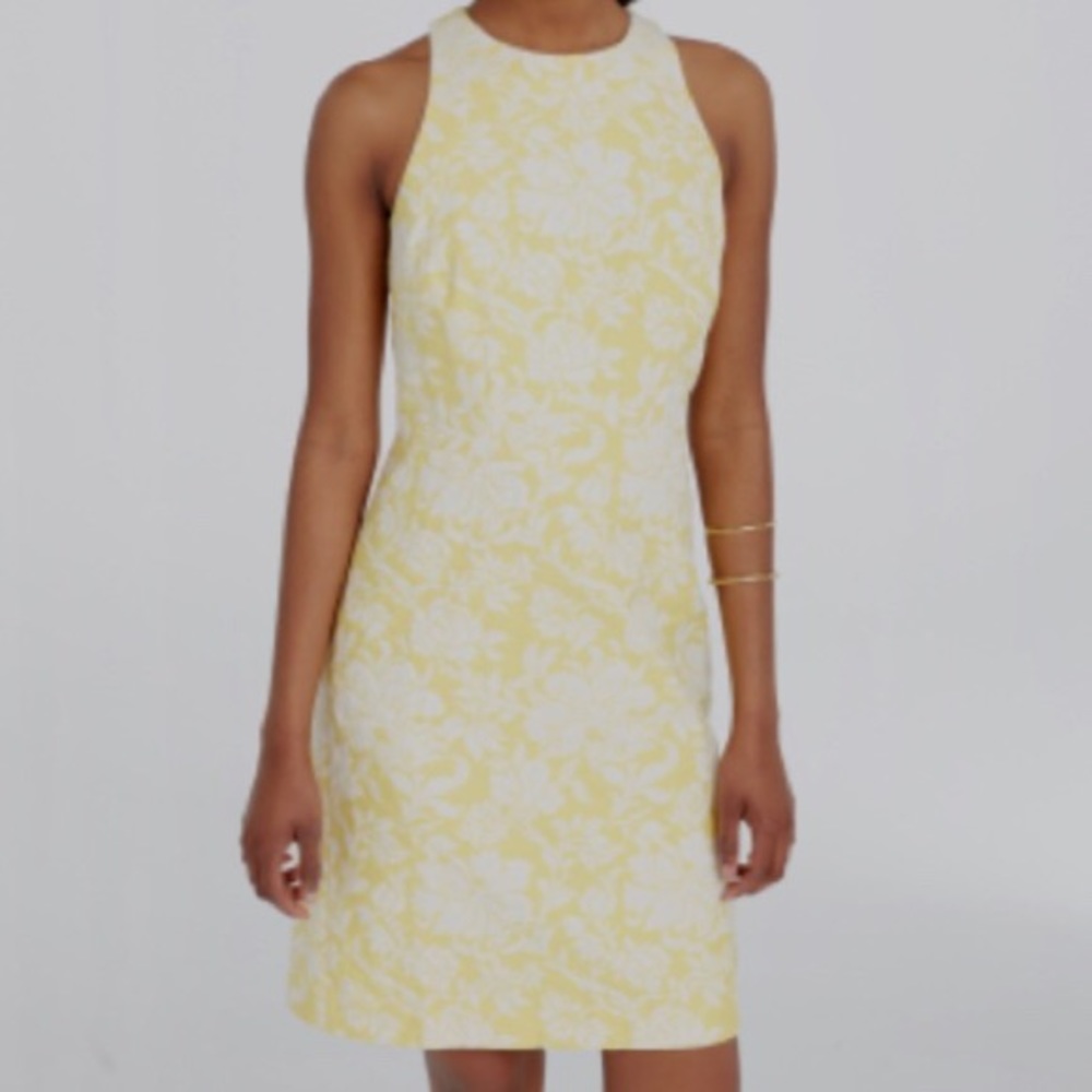Ann Taylor Yellow Floral Jacquard Dress - Picture 2 of 10